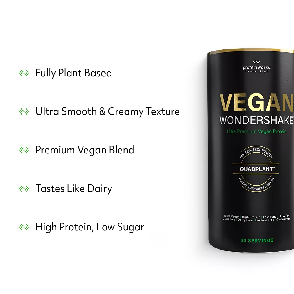 Protein Works - Vegan Wondershake | Vegan Protein Shake | Super Smooth,  Amazing Taste | 30 Servings | Cookies 'n' Cream